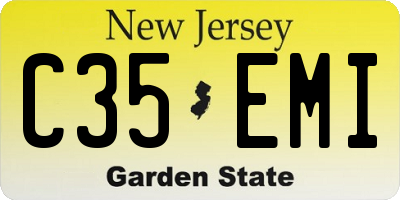 NJ license plate C35EMI