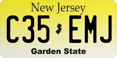 NJ license plate C35EMJ
