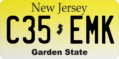 NJ license plate C35EMK