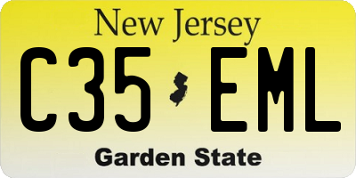 NJ license plate C35EML