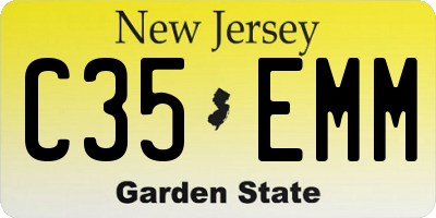 NJ license plate C35EMM