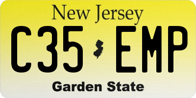 NJ license plate C35EMP