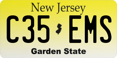 NJ license plate C35EMS