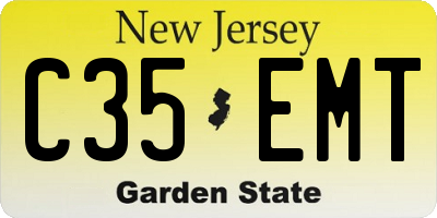 NJ license plate C35EMT