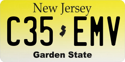 NJ license plate C35EMV