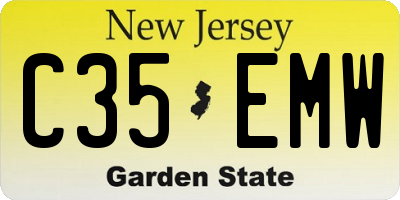 NJ license plate C35EMW