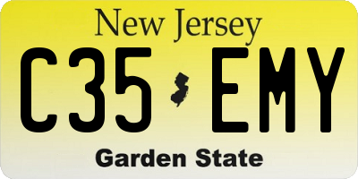 NJ license plate C35EMY