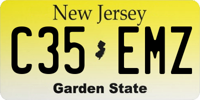 NJ license plate C35EMZ