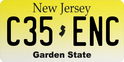 NJ license plate C35ENC