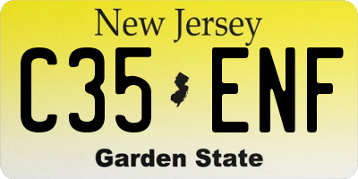 NJ license plate C35ENF