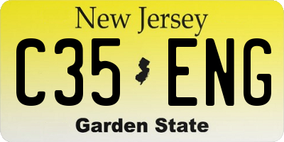 NJ license plate C35ENG