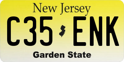 NJ license plate C35ENK