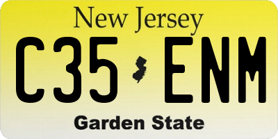 NJ license plate C35ENM