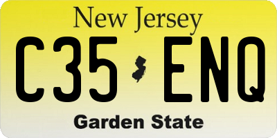NJ license plate C35ENQ