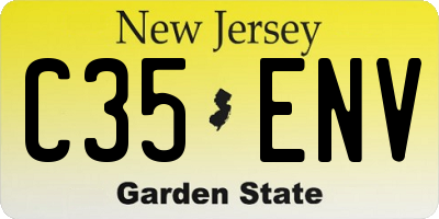 NJ license plate C35ENV