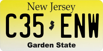 NJ license plate C35ENW