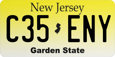 NJ license plate C35ENY
