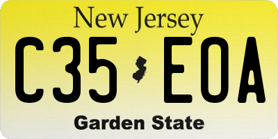 NJ license plate C35EOA