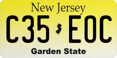 NJ license plate C35EOC