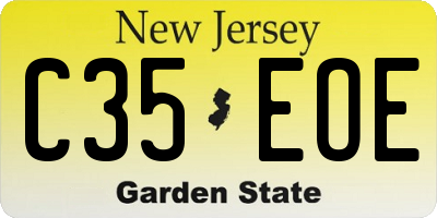 NJ license plate C35EOE