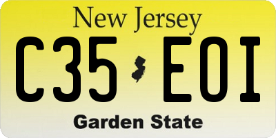 NJ license plate C35EOI