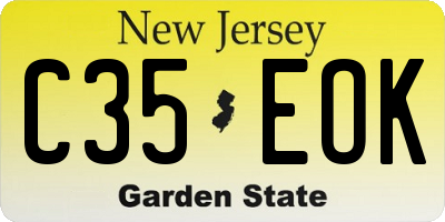 NJ license plate C35EOK