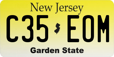 NJ license plate C35EOM
