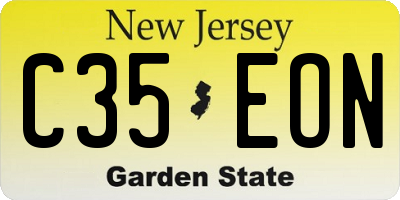 NJ license plate C35EON