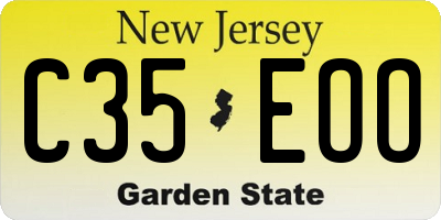 NJ license plate C35EOO