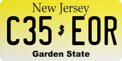 NJ license plate C35EOR