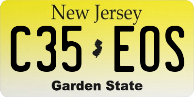 NJ license plate C35EOS