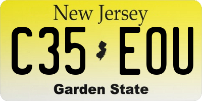 NJ license plate C35EOU