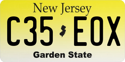 NJ license plate C35EOX