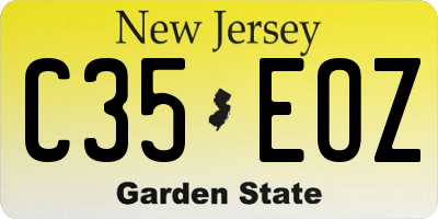 NJ license plate C35EOZ