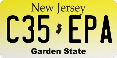 NJ license plate C35EPA