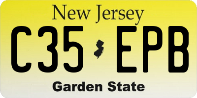 NJ license plate C35EPB