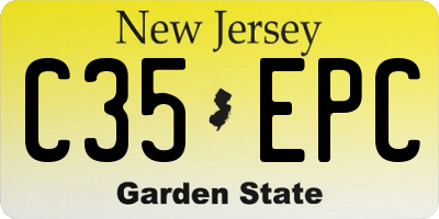 NJ license plate C35EPC