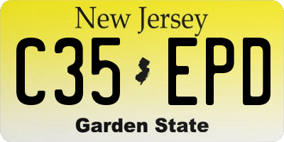 NJ license plate C35EPD