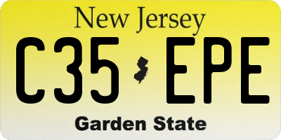 NJ license plate C35EPE