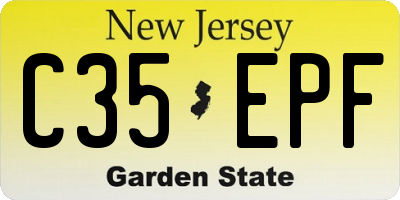 NJ license plate C35EPF