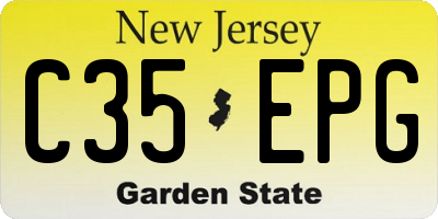 NJ license plate C35EPG