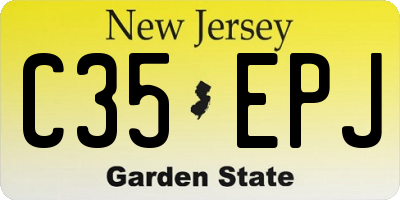 NJ license plate C35EPJ