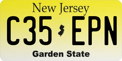 NJ license plate C35EPN