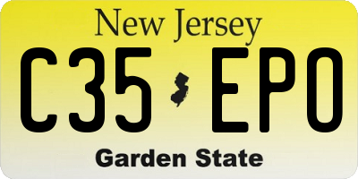 NJ license plate C35EPO