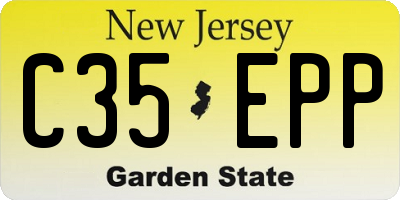 NJ license plate C35EPP