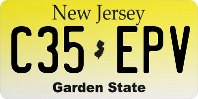 NJ license plate C35EPV
