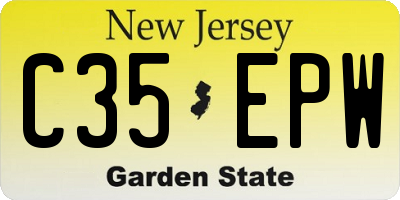 NJ license plate C35EPW