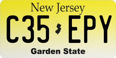 NJ license plate C35EPY
