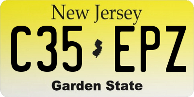 NJ license plate C35EPZ