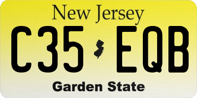 NJ license plate C35EQB
